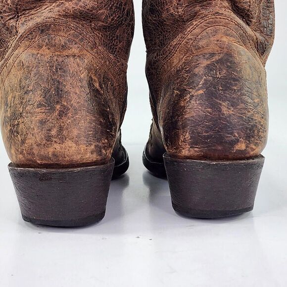 J.B. Dillon Cowboy Western Winged Cross Embroidered Cut Out US 8 B Snip-Toe Boot - Picture 11 of 14